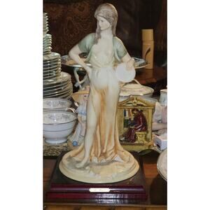 Vintage Italy  MERLI 12" Figurine,Young Lady With Revealing Dress, Signed